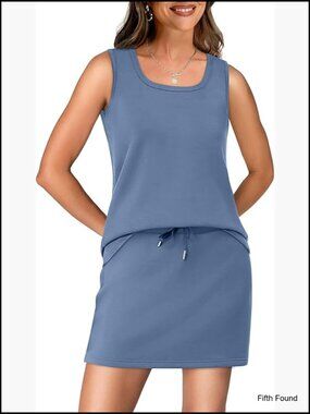 Two Piece Skort Set with Built-in Shorts, Lightweight Stretch Fabric, Versatile